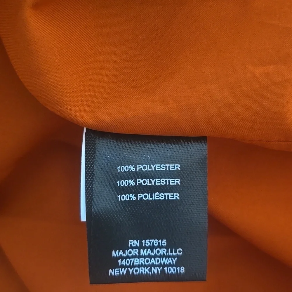 NWT Tahari ASL Burnt Orange Pleated Trim Tie Neck Dress Size 14 - Picture 9 of 15